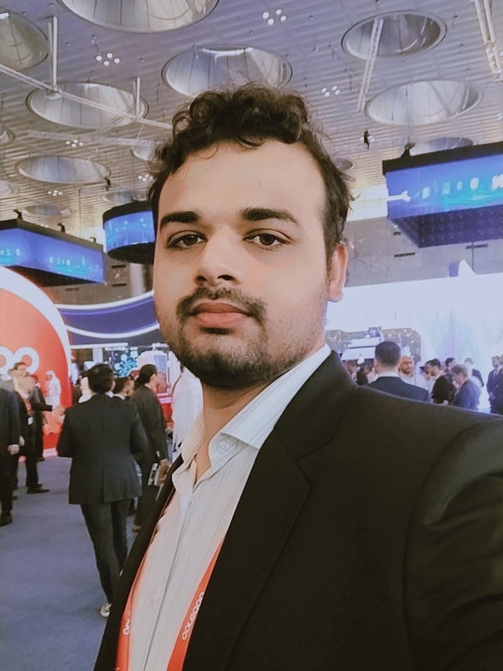 Adnan on the exhibition floor at MWC