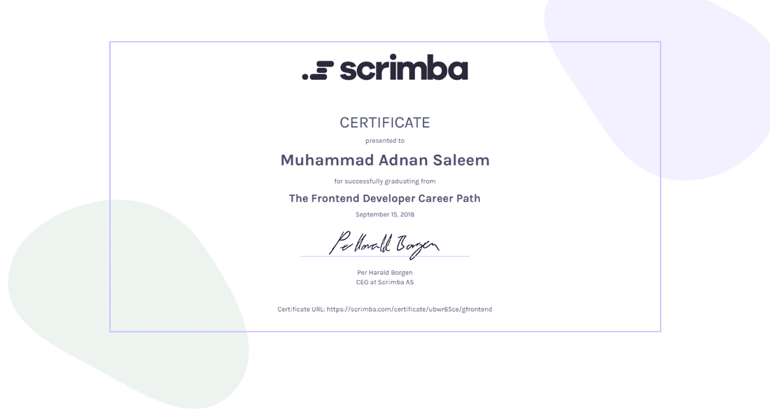 Scrimba: Frontend Career Path certificate